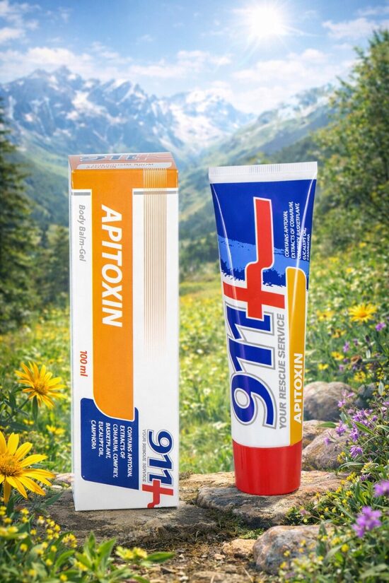 APITOXIN 911 ( APITOKSĪNS) ĶERMEŅA BALZĀMS AR SKUDRU SKĀBI UN BIŠU INDI 100ML